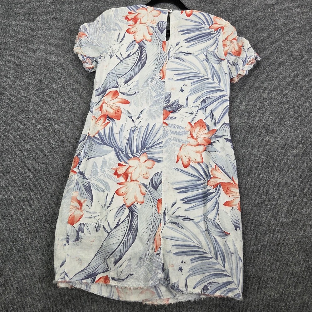 Tommy Bahama Dress Shift Womens XS White Linen Floral Tropical‎ Short Sleeve - Picture 7 of 12